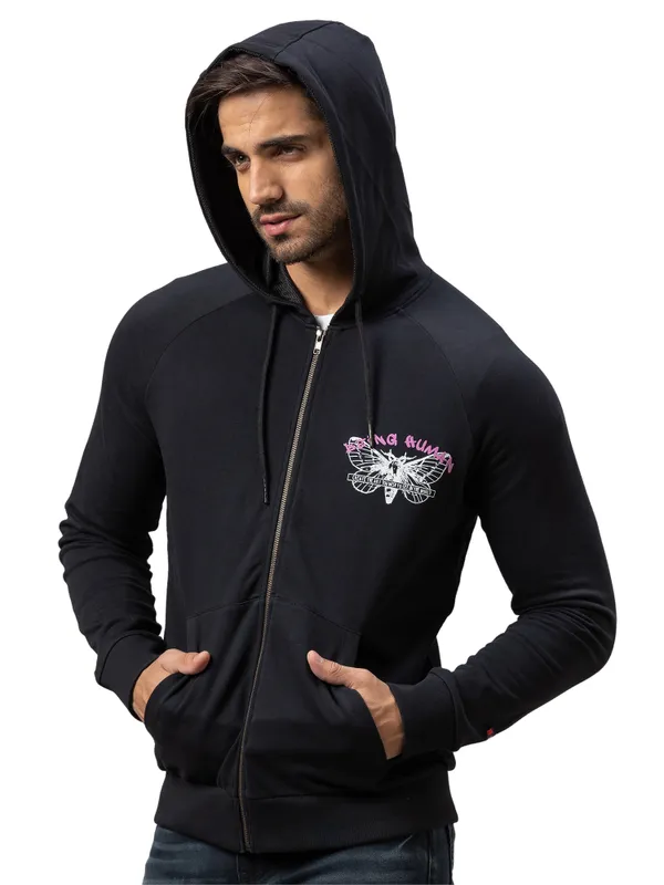 Being Human Regular Fit Men Hooded Hoody-Black