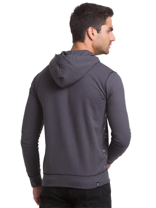 Being Human Regular Fit Men Crew Neck Hoody-Charcoal - Main Image