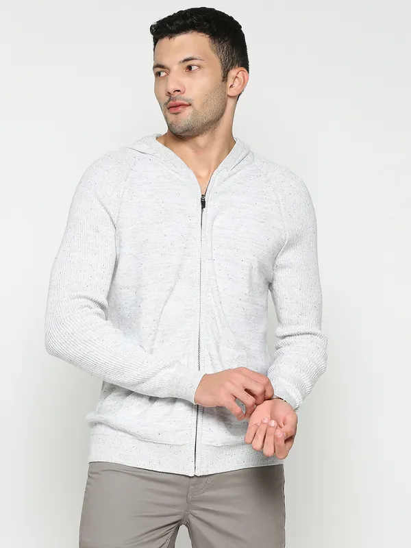 Being Human Clothing Men Regular Fit Hoody-Grey Melange
