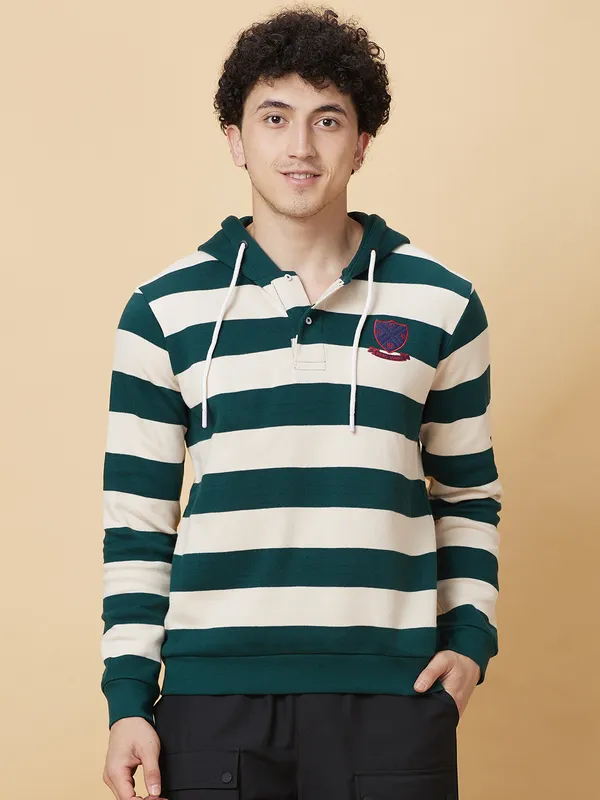 Being Human Mens-Top Hoody Deep Emerald