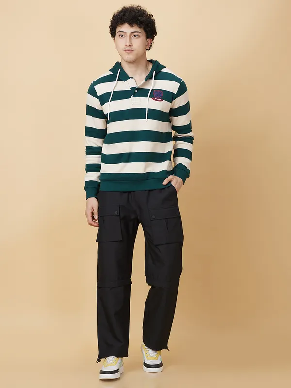 Being Human Mens-Top Hoody Deep Emerald
