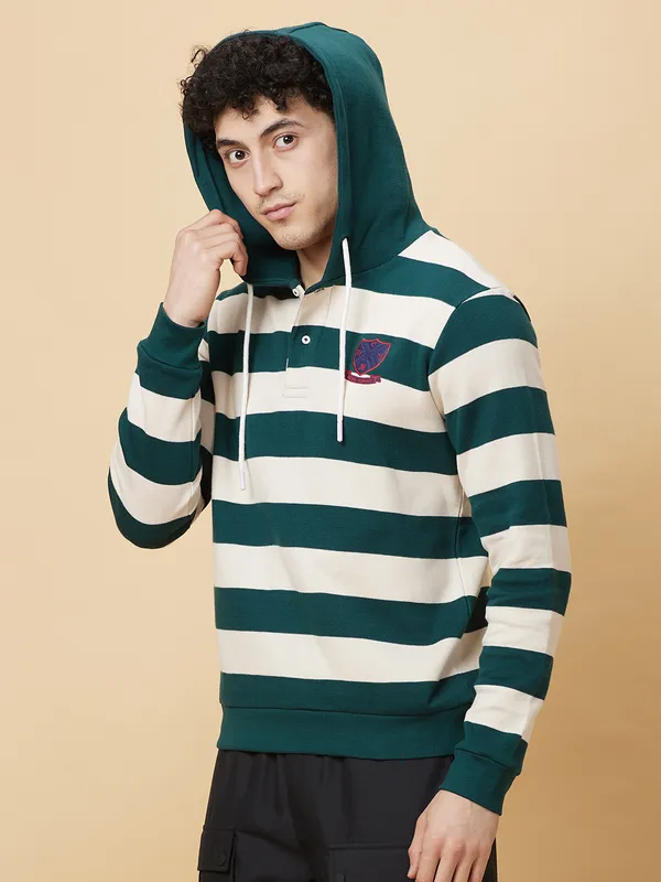 Being Human Mens-Top Hoody Deep Emerald