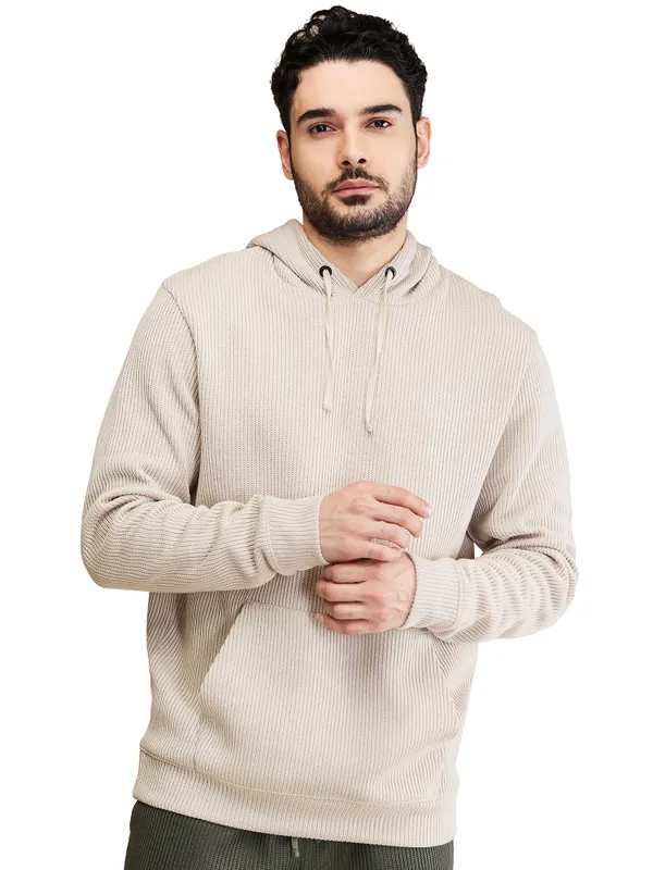 Being Human Clothing Mens-Top Hoody Chalk