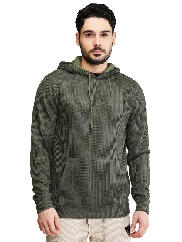 Being Human Clothing Mens-Top Hoody Olive
