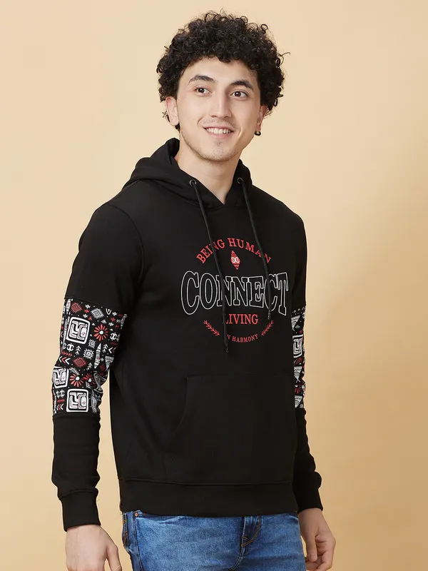Being Human Clothing Mens-Top Hoody Black