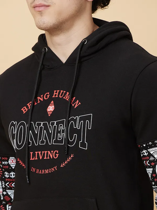 Being Human Clothing Mens-Top Hoody Black