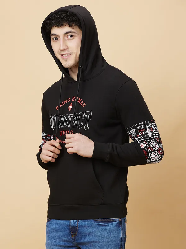 Being Human Clothing Mens-Top Hoody Black