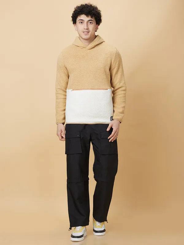 Being Human Mens-Top Hoody Beige & Ecru