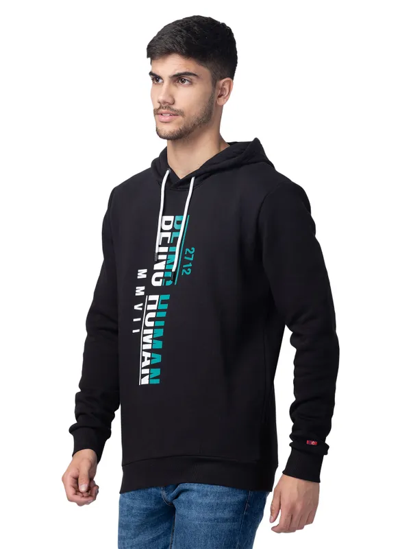 Being Human Regular Fit Men Hooded Hoody-Black