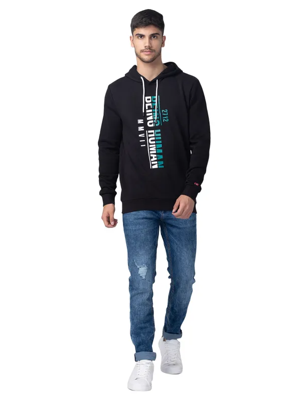 Being Human Regular Fit Men Hooded Hoody-Black