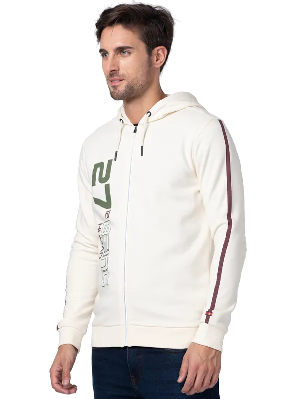 Being Human Regular Fit Men Hooded Hoody-Ecru