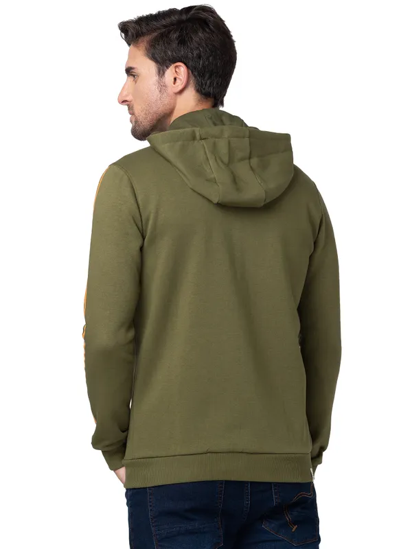 Being Human Regular Fit Men Hooded Hoody-Olive