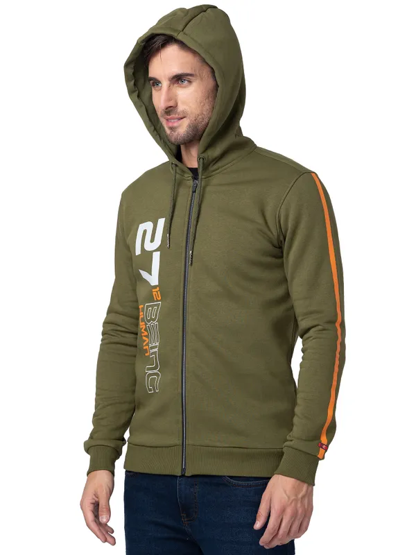 Being Human Regular Fit Men Hooded Hoody-Olive