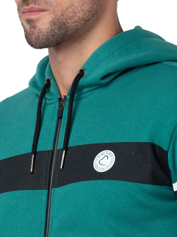 Being Human Clothing Men Regular Fit Hooded Hoody-Dk.Green