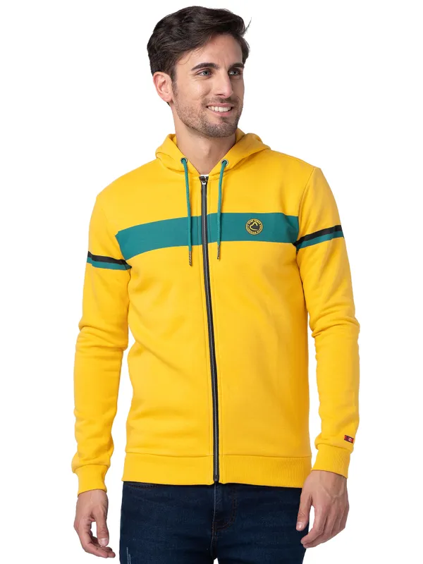 Being Human Clothing Men Regular Fit Hooded Hoody-Yellow