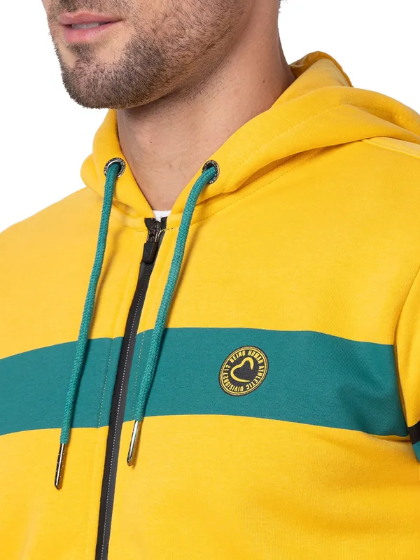 Being Human Clothing Men Regular Fit Hooded Hoody-Yellow
