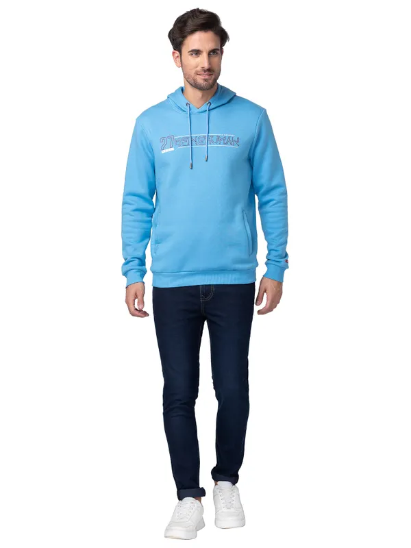 Being Human Clothing Men Regular Fit Hooded Hoody-Blue