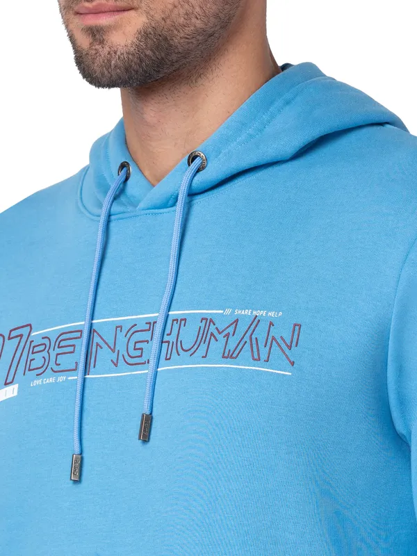 Being Human Clothing Men Regular Fit Hooded Hoody-Blue