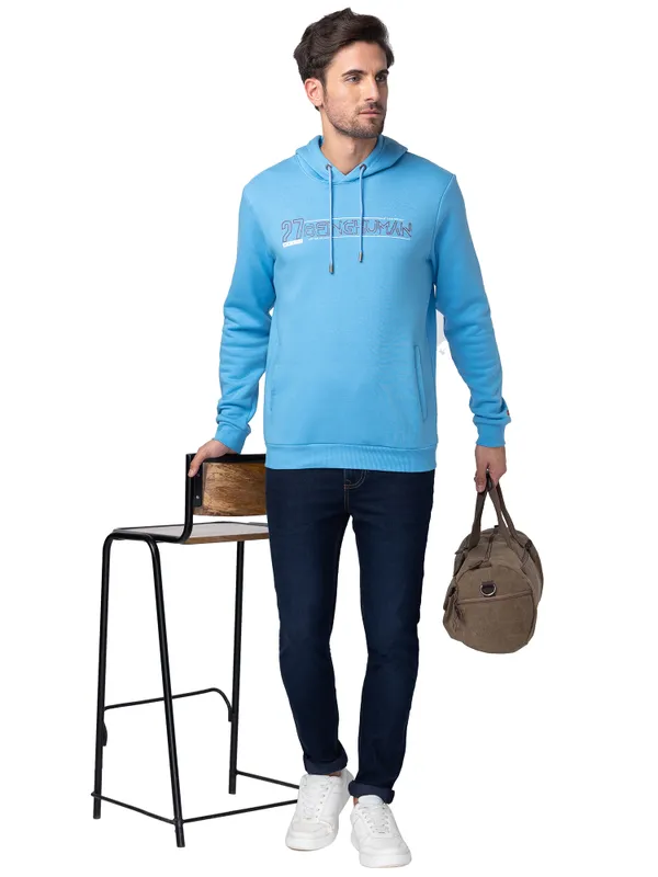 Being Human Clothing Men Regular Fit Hooded Hoody-Blue