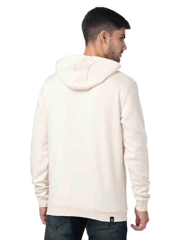 Being Human Clothing Men Regular Fit Hooded Hoody-Ecru