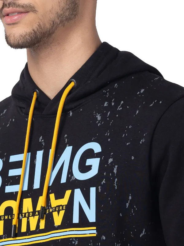 Being Human Regular Fit Men Hooded Hoody-Black