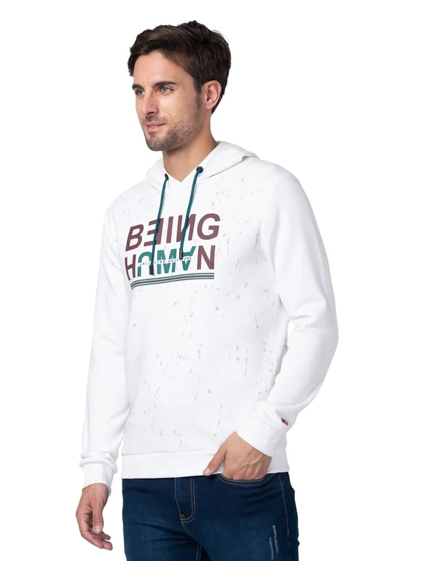 Being Human Regular Fit Men Hooded Hoody-White