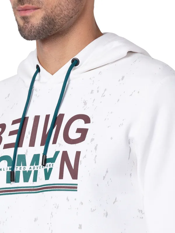 Being Human Regular Fit Men Hooded Hoody-White