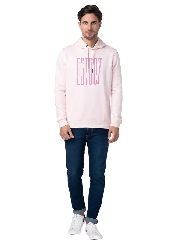 Being Human Regular Fit Men Hooded Hoody-Baby Pink