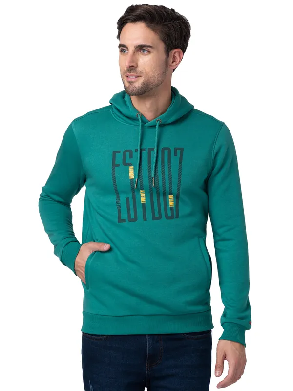 Being Human Regular Fit Men Hooded Hoody-Dk.Green