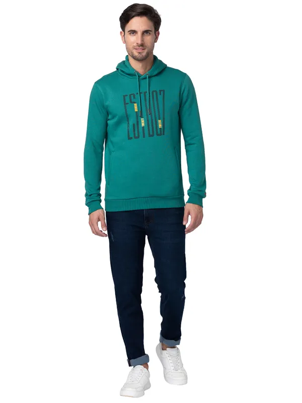 Being Human Regular Fit Men Hooded Hoody-Dk.Green