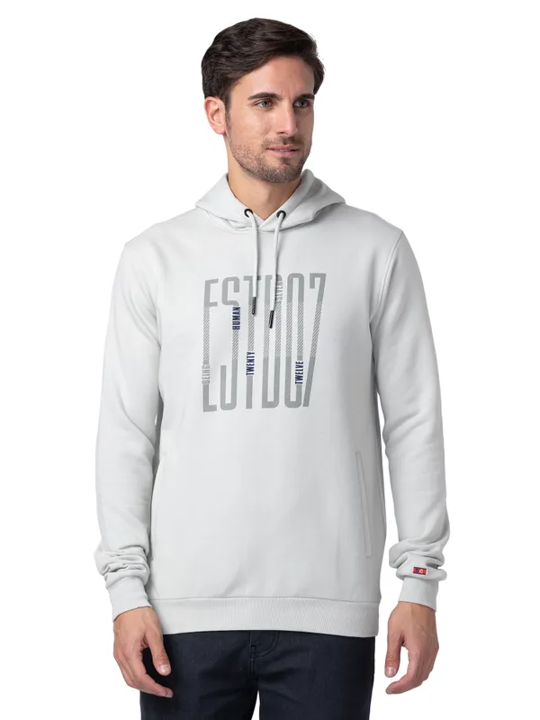 Being Human Regular Fit Men Hooded Hoody-Lt.Grey