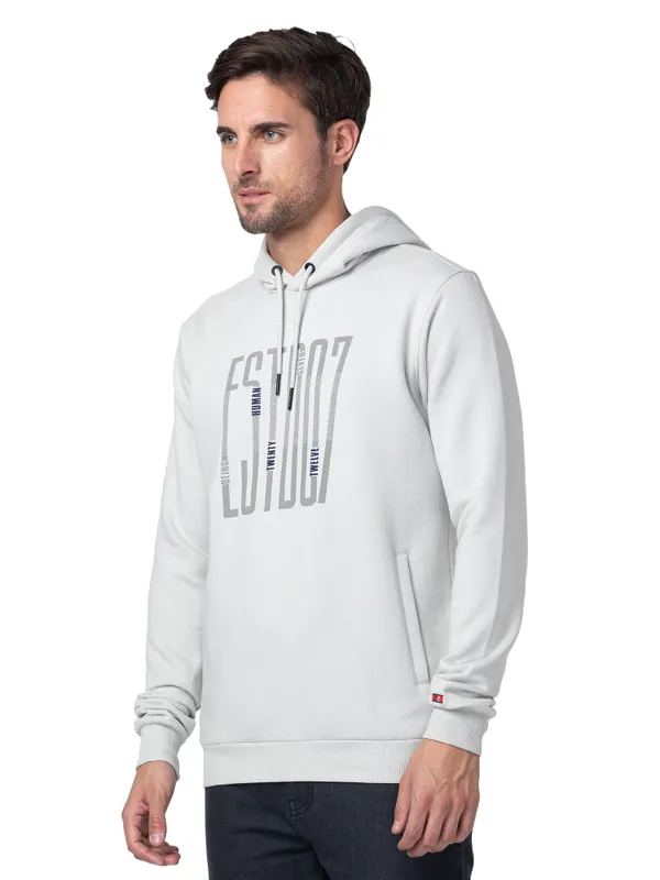 Being Human Regular Fit Men Hooded Hoody-Lt.Grey