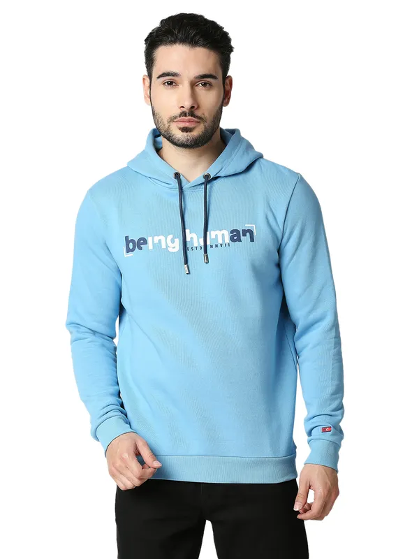 Being Human Regular Fit Men Hooded Hoody-Blue