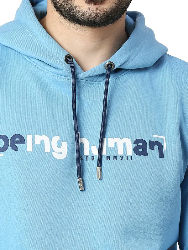 Being Human Regular Fit Men Hooded Hoody-Blue