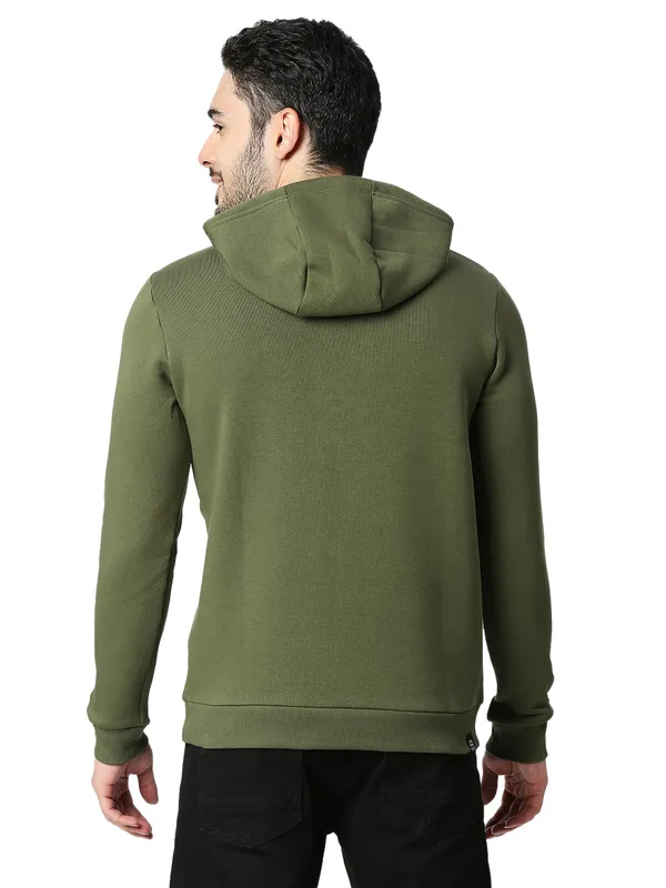 Being Human Regular Fit Men Hooded Hoody-Olive