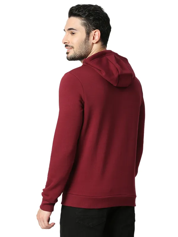 Being Human Regular Fit Men Hooded Hoody-Wine