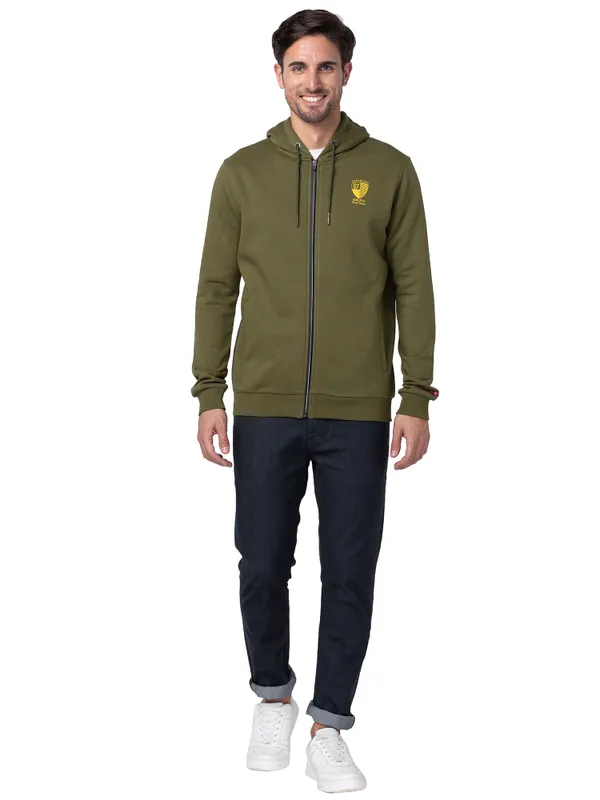 Being Human Regular Fit Men Hooded Hoody-Olive