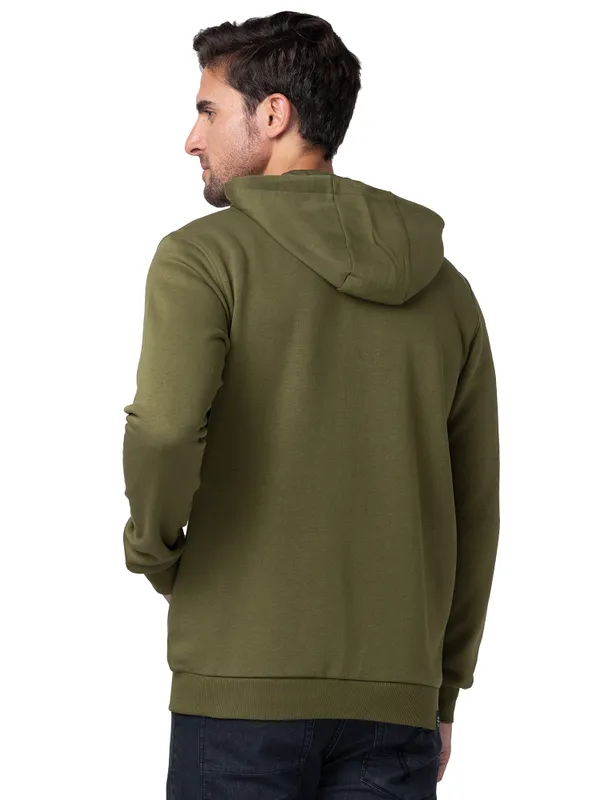 Being Human Regular Fit Men Hooded Hoody-Olive