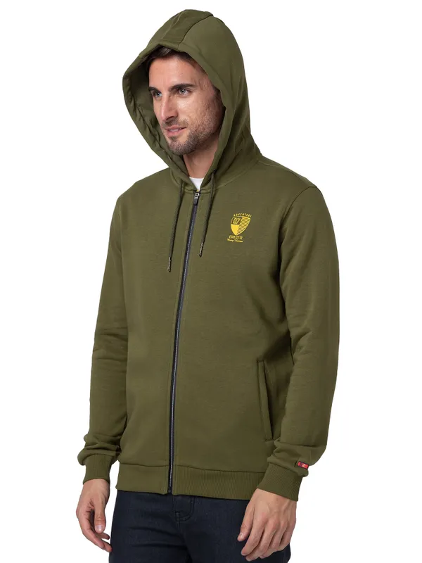 Being Human Regular Fit Men Hooded Hoody-Olive