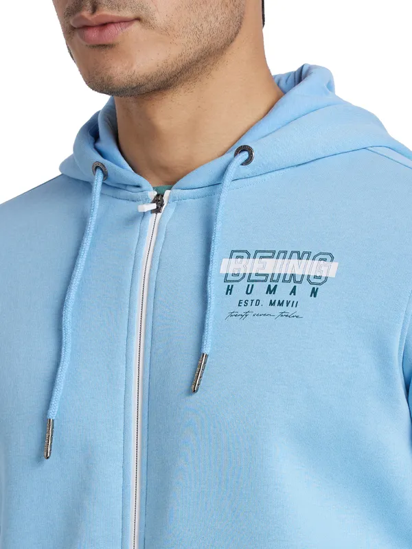 Being Human Regular Fit Men Hooded Hoody-Blue