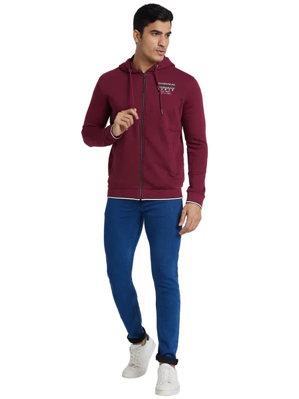 Being Human Regular Fit Men Hooded Hoody-Wine