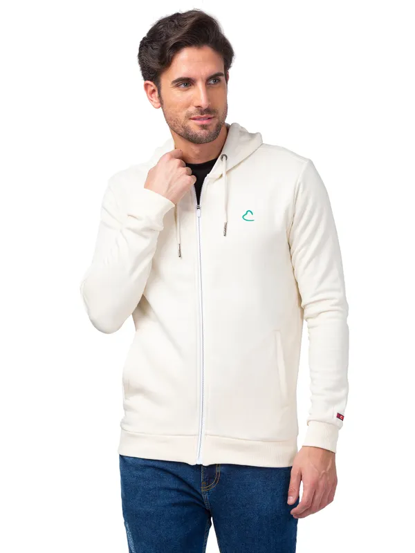 Being Human Regular Fit Men Hooded Hoody-Ecru