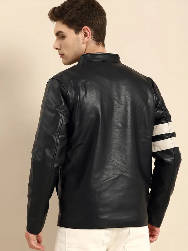 Being Human Clothing Men Regular Fit Collared Jackets-Black