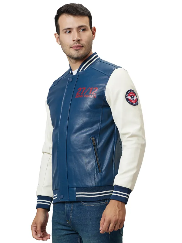 Being Human Regular Fit Men Collared Jackets-Navy/Offwhite