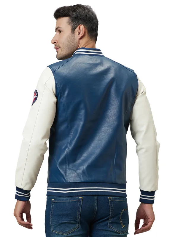 Being Human Regular Fit Men Collared Jackets-Navy/Offwhite