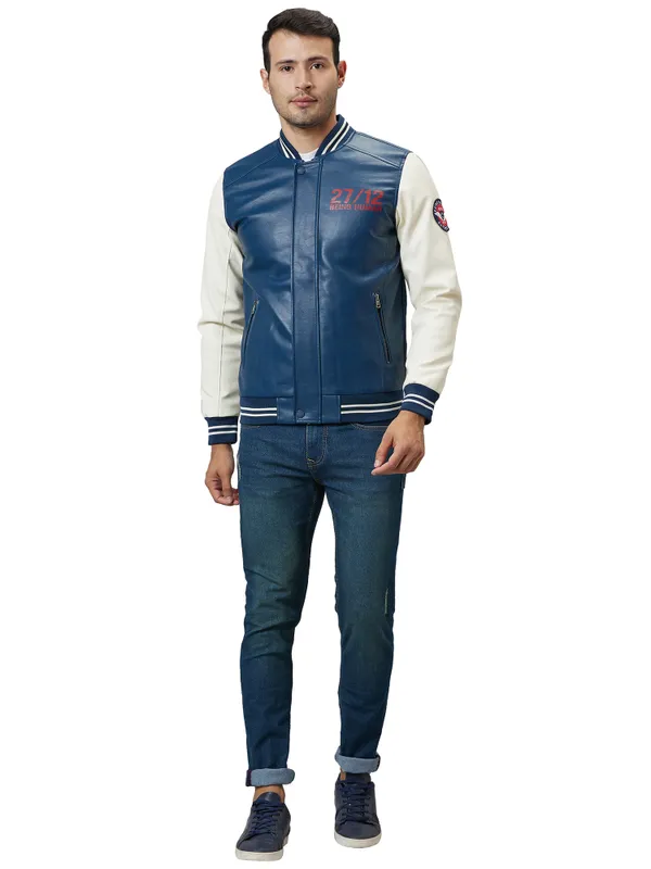 Being Human Regular Fit Men Collared Jackets-Navy/Offwhite