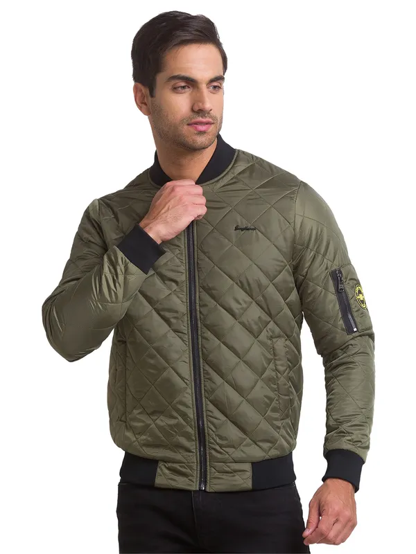 Being Human Regular Fit Men Collared Jackets-Green