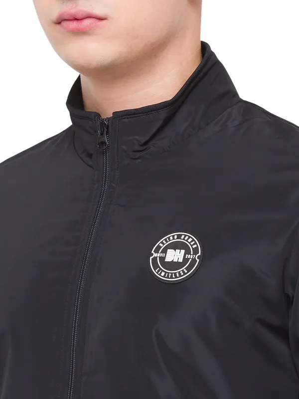 Being Human Regular Fit Men Collared Jackets-Black