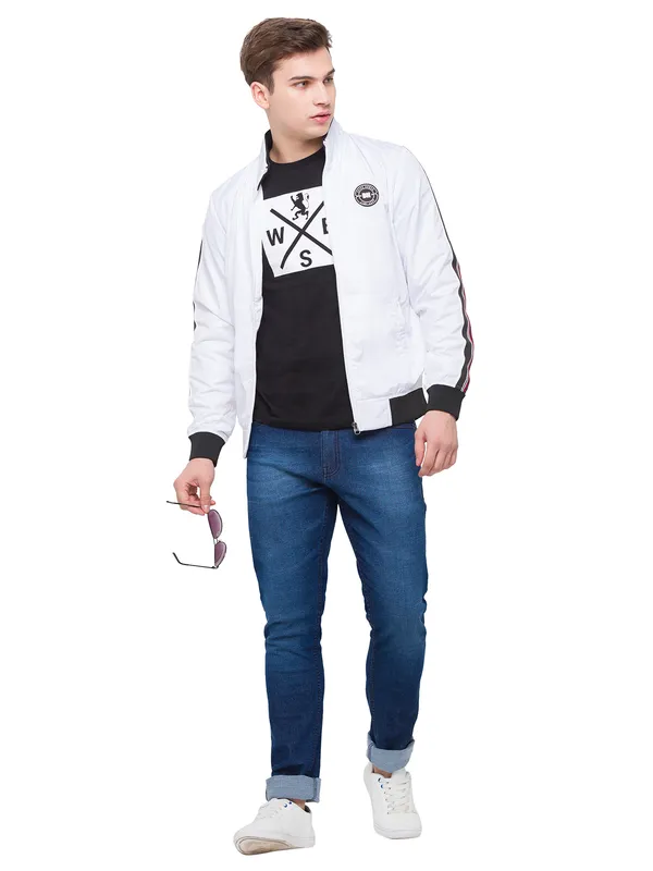 Being Human Regular Fit Men Collared Jackets-White