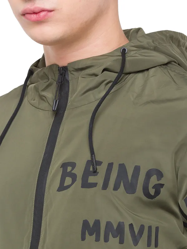 Being Human Regular Fit Men Collared Jackets-Olive